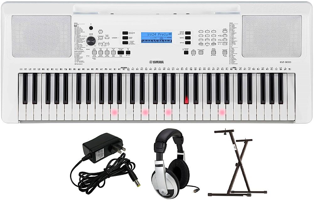 Yamaha EZ-300 PKY 61-Key Keyboard Pack with Y-Stand, AC Adapter, and  Headphones Black YAM EZ300 PKY - Best Buy