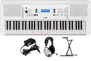 Yamaha - EZ-300 PKY 61-Key Keyboard Pack with Y-Stand, AC Adapter, and Headphones - Black - Front_Zoom