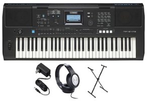 Yamaha - PSRE473 EPS Full-Size Keyboard with 61 Keys - Black - Front_Zoom