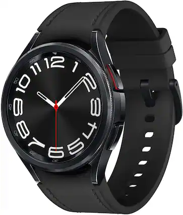 Front. Samsung - Galaxy Watch6 Classic Stainless Steel Smartwatch 43mm BT - Black.
