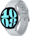 Front. Samsung - Galaxy Watch6 Aluminum Smartwatch 44mm BT - Silver.