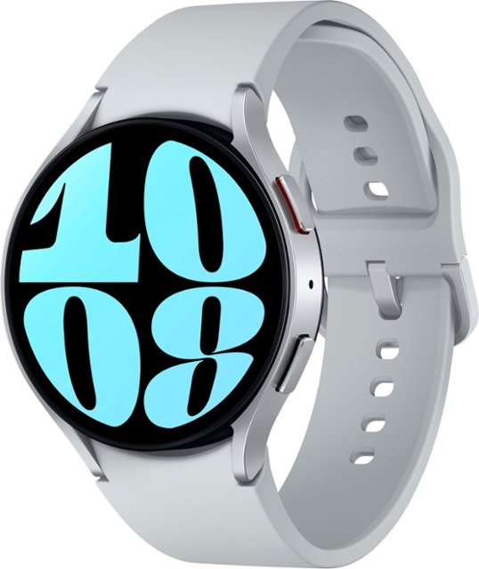 Front. Samsung - Galaxy Watch6 Aluminum Smartwatch 44mm BT - Silver.