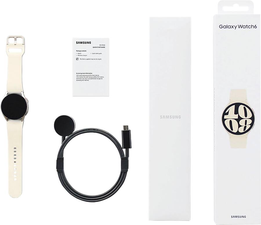 Samsung Galaxy Watch6 Aluminum Smartwatch 40mm BT Cream SM R930NZEAXAA Open Box Best Buy