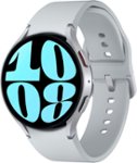 Front. Samsung - Galaxy Watch6 Aluminum Smartwatch 44mm LTE - Silver.
