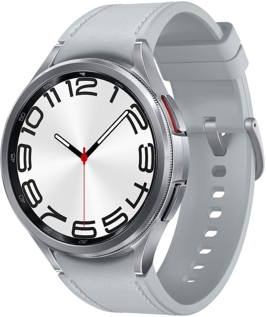 Front. Samsung - Galaxy Watch6 Classic Stainless Steel Smartwatch 47mm LTE - Silver.