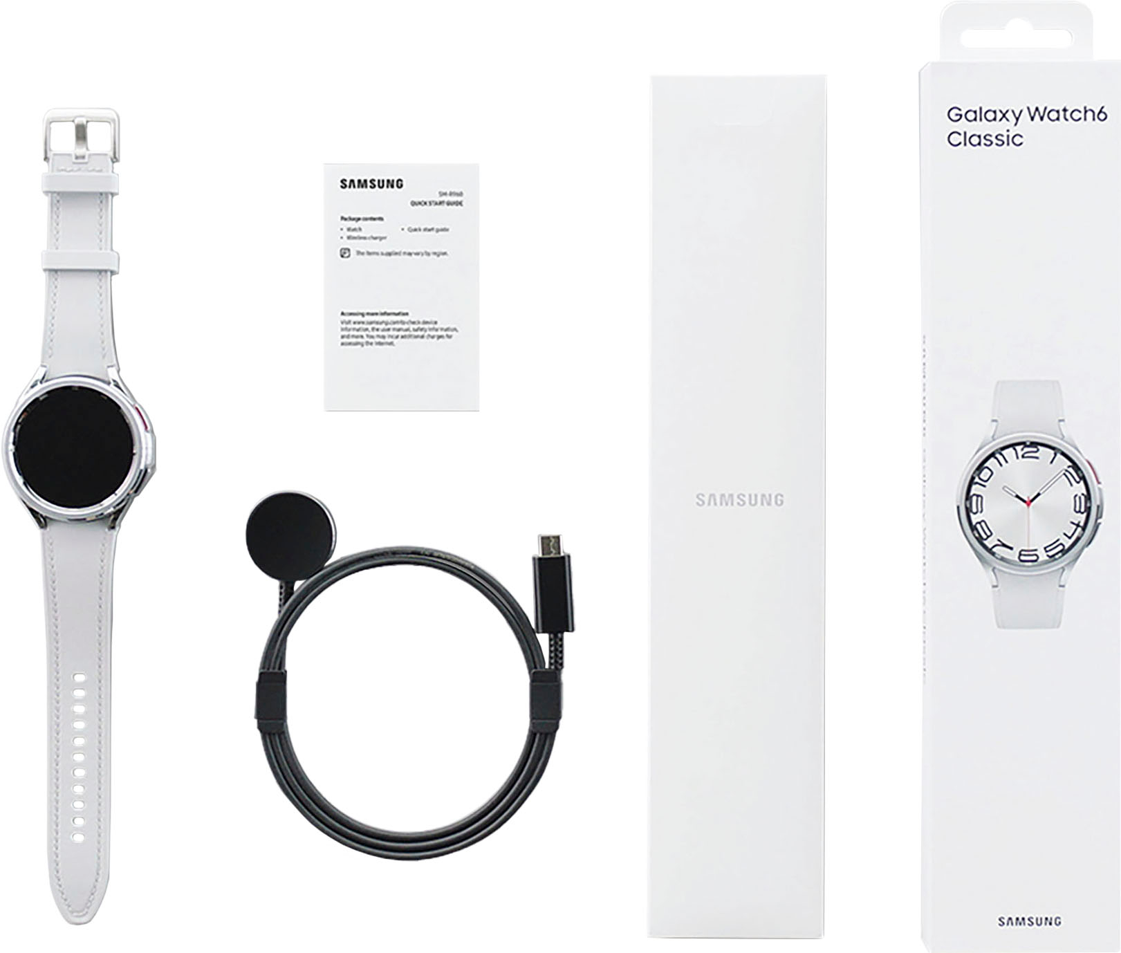 Samsung Galaxy Watch6 Silver Steel Smartwatch Classic SM-R965UZSAXAA - Best 47mm LTE Buy Stainless