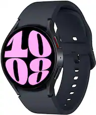 Front. Samsung - Galaxy Watch6 Aluminum Smartwatch 40mm LTE - Graphite.