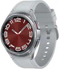 Front. Samsung - Galaxy Watch6 Classic Stainless Steel Smartwatch 43mm BT - Silver.