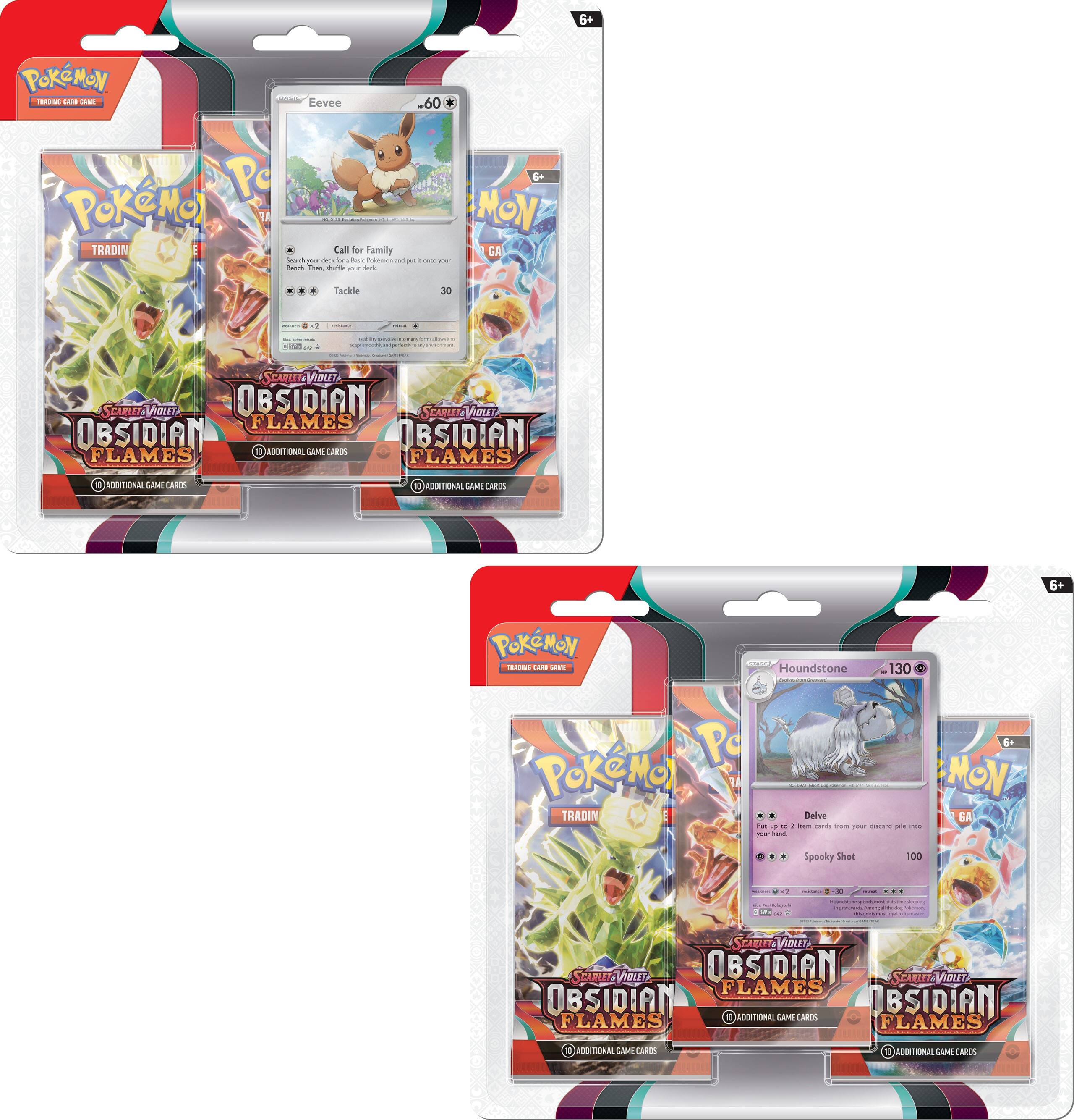 Front. Pokémon - Trading Card Game: Scarlet & Violet —Obsidian Flames 3pk Booster - Styles May Vary.