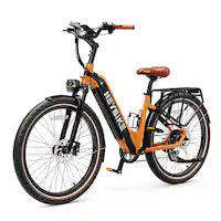 Heybike - Cityrun Ebike w/ 55mi Max Operating Range & 25 mph Max Speed - Orange - Front_Zoom