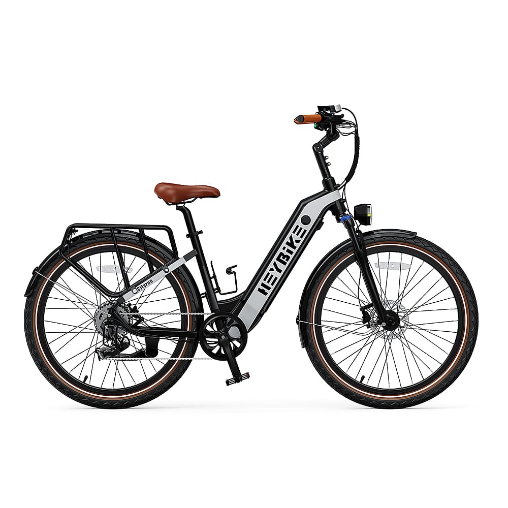 Heybike - Cityrun Ebike w/ 55mi Max Operating Range & 25 mph Max Speed - Black - Front_Zoom