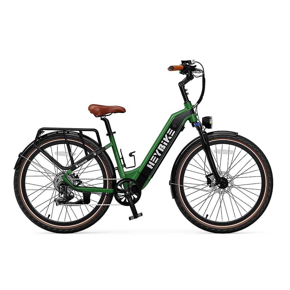 Heybike - Cityrun Ebike w/ 55mi Max Operating Range & 25 mph Max Speed - Green - Front_Zoom