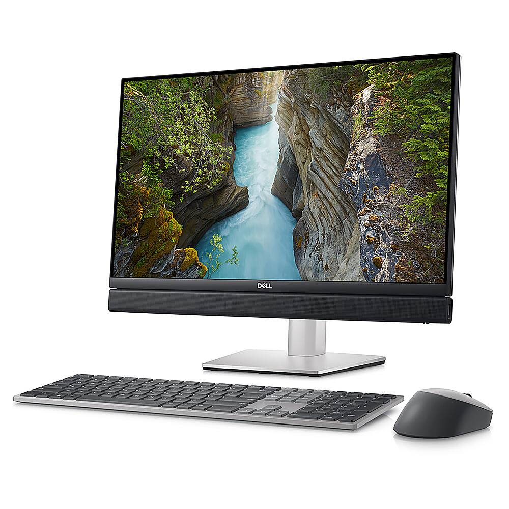 Left View: Dell - OptiPlex 7000 23.8" All-In-One - Intel Core i7 - 16 GB Memory - 256 GB SSD - Dark Gray