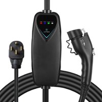 Lectron - Portable J1772 Level 2 NEMA 14-50 Electric Vehicle (EV) Charger-up to 40A-16' - Black - Front_Zoom
