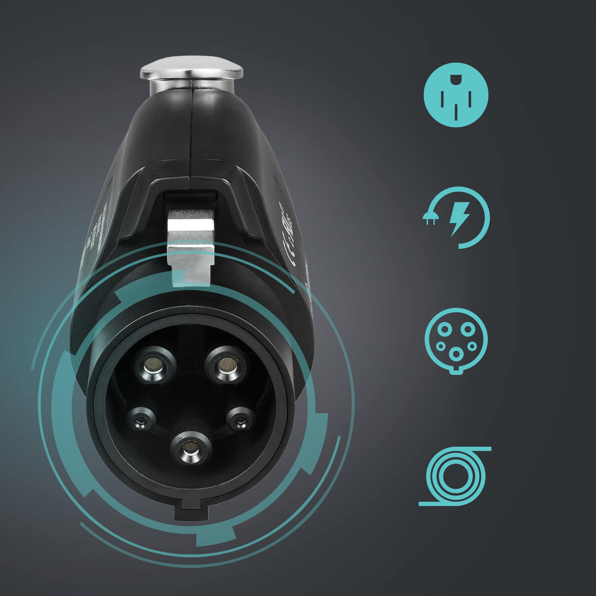 Alt View Zoom 39. Lectron - Portable J1772 Level 2 NEMA 14-50 Electric Vehicle (EV) Charger-up to 40A-16' - Black.