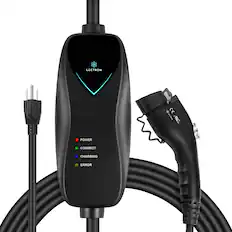 Front. Lectron - Portable J1772 Level 1 NEMA 5-15 Electric Vehicle (EV) Charger-up to 15A-20' - Black.