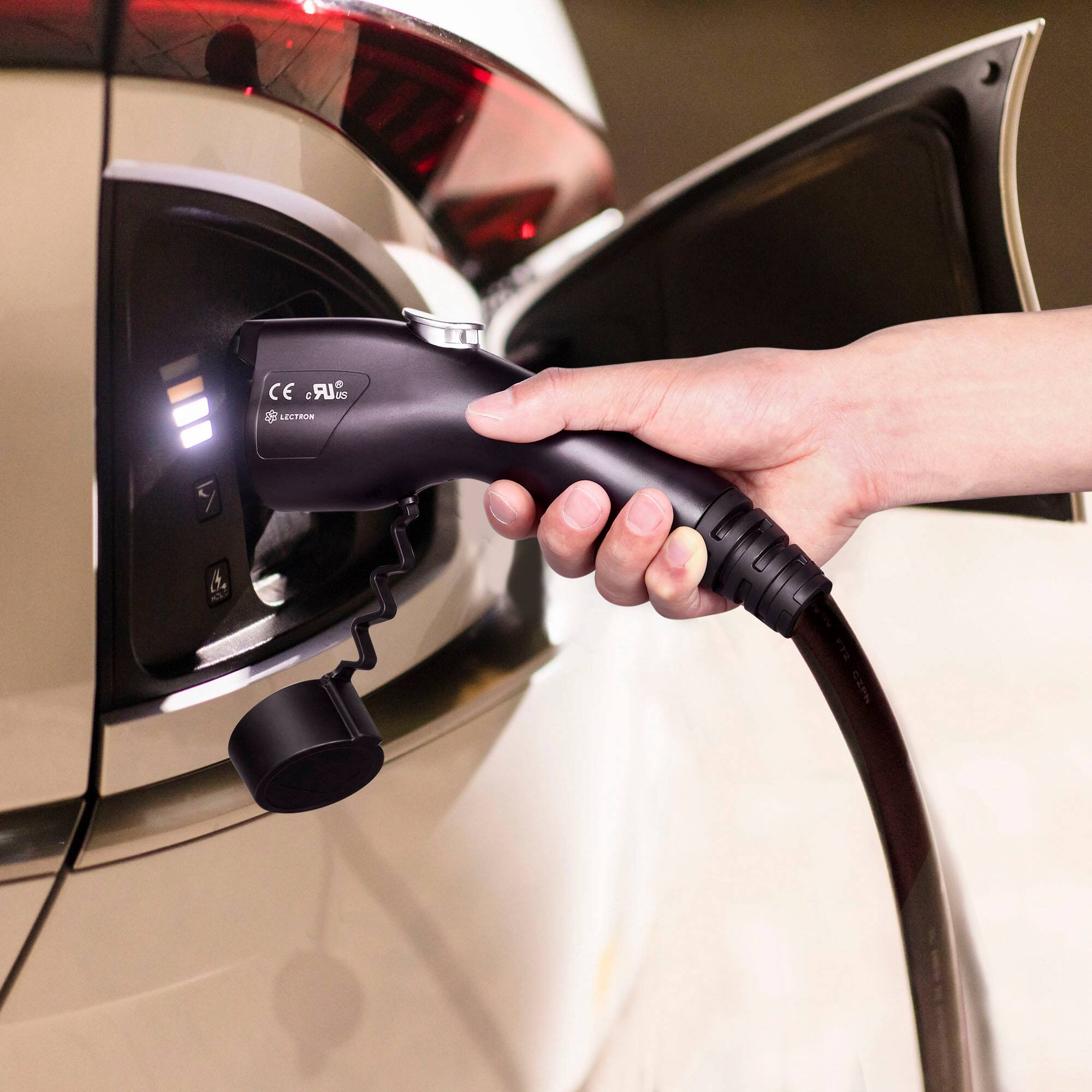 Alt View 11. Lectron - Portable J1772 Level 1 NEMA 5-15 Electric Vehicle (EV) Charger-up to 15A-20' - Black.