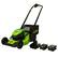 Front. Greenworks - 80V 21” Cordless Self-Propelled Lawn Mower with (2) 4.0 Ah Batteries and Dual-Port Charger - Green.