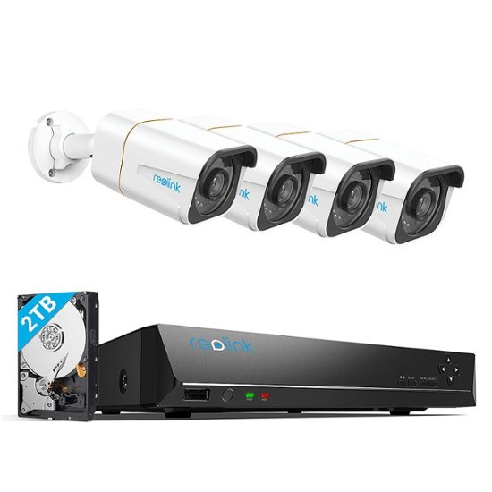 Front Zoom. Reolink - NVS Series (B) 8 Channel 4xCameras Outdoor Wired 10MP Ultra HD 2TB Built-in HDD NVR Security System - White,Black.