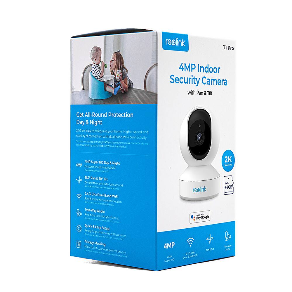Alt View 11. Reolink - Smart 4MP Indoor Super HD 64GB Security Camera with Motion Spotlights - White.