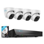 Reolink - NVS Series (D) 8 Channel 4x Dome Cameras Outdoor Wired 10MP Ultra HD 2TB Built-in HDD NVR Security System - White,Black