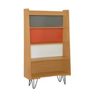 Linon Home Décor - Pollard Multicolor 4-Shelf Bookcase - Natural - Front_Zoom