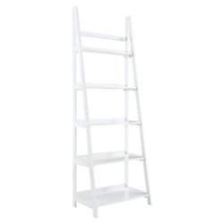 Linon Home Décor - Clayborn 5-Shelf Bookcase - White - Front_Zoom