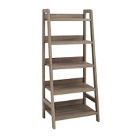 Linon Home Décor - Tennyson Five-Shelf Ladder Bookcase - Gray - Front_Zoom