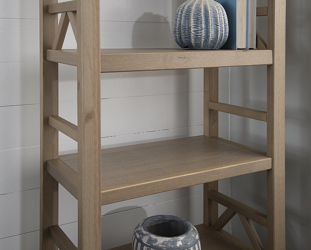 Linon Home Décor Tressa 4-Shelf Solid Wood Bookcase Driftwood BSTB311 -  Best Buy