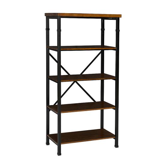 Linon Home D cor Averill 4 Shelf Bookcase Black and Ash