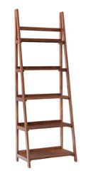 Linon Home Décor - Clayborn 5-Shelf Bookcase - Walnut - Front_Zoom