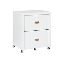 Linon Home Décor - Penrose Rolling File Cabinet With Adjustable Rails - White Paint / Gold Hardware - Front_Zoom