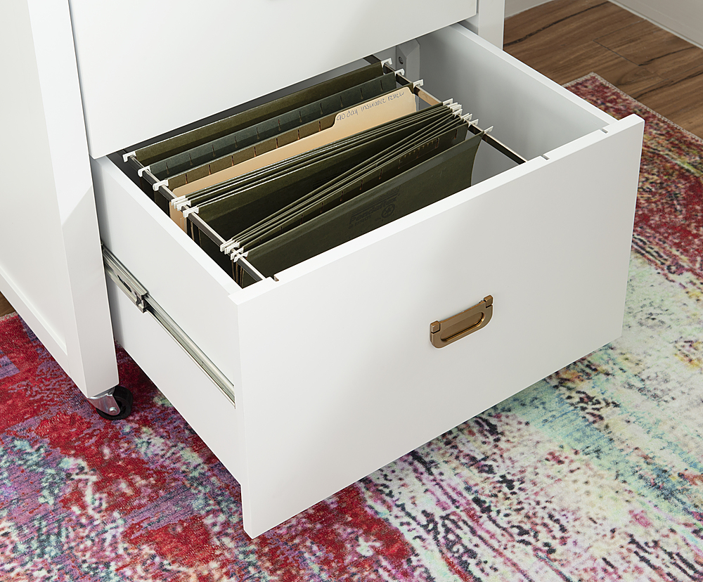 Linon Home Décor Penrose Rolling File Cabinet With Adjule Rails White Paint Gold Hardware Bstb244 Best