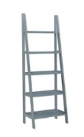 Linon Home Décor - Radford Five-Tier Ladder Bookshelf - Gray - Front_Zoom