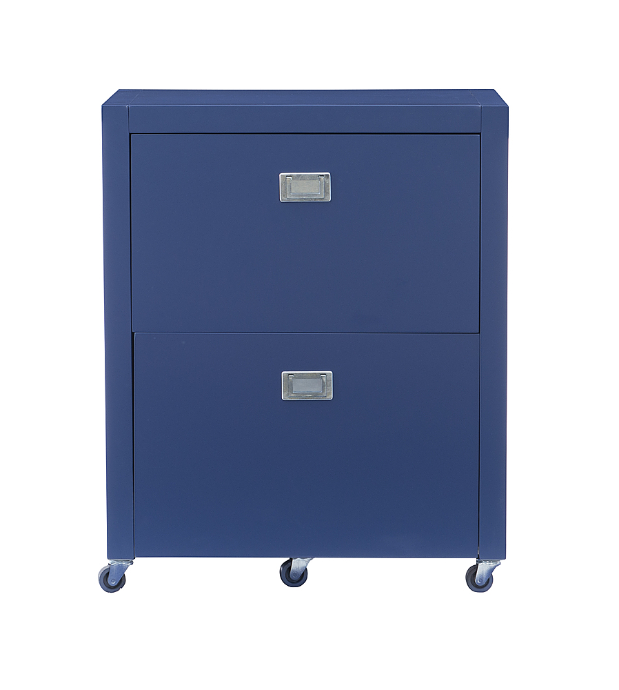 Linon Home Décor Penrose Rolling File Cabinet With Adjule Rails Navy Paint Silver Hardware Bstb243 Best