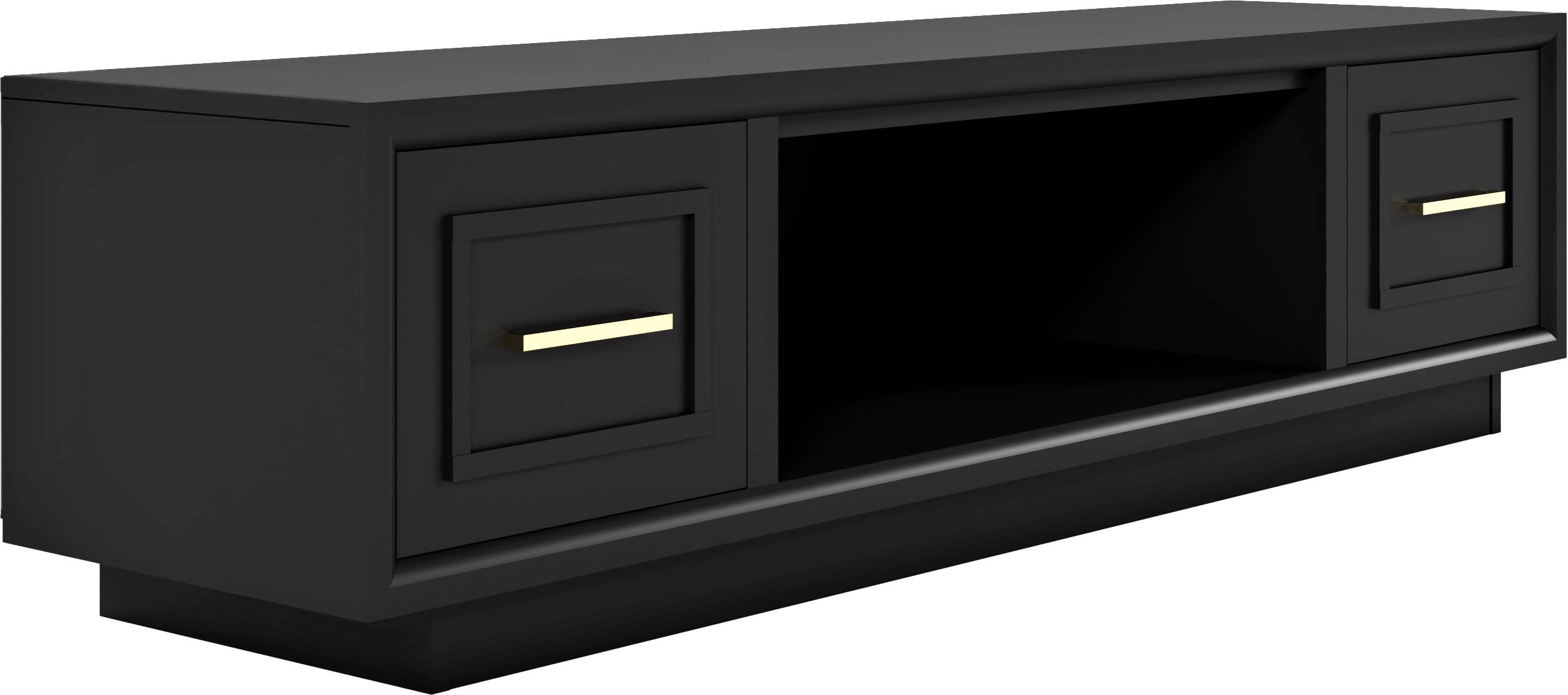 Angle. Legends Furniture - Entertainment Console for up to most 80" inch TVs - Seal Skin Black.
