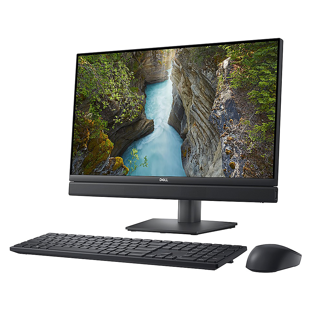 Left View: Dell - OptiPlex 7000 23.8" All-In-One - Intel Core i5 - 16 GB Memory - 256 GB SSD - Dark Gray