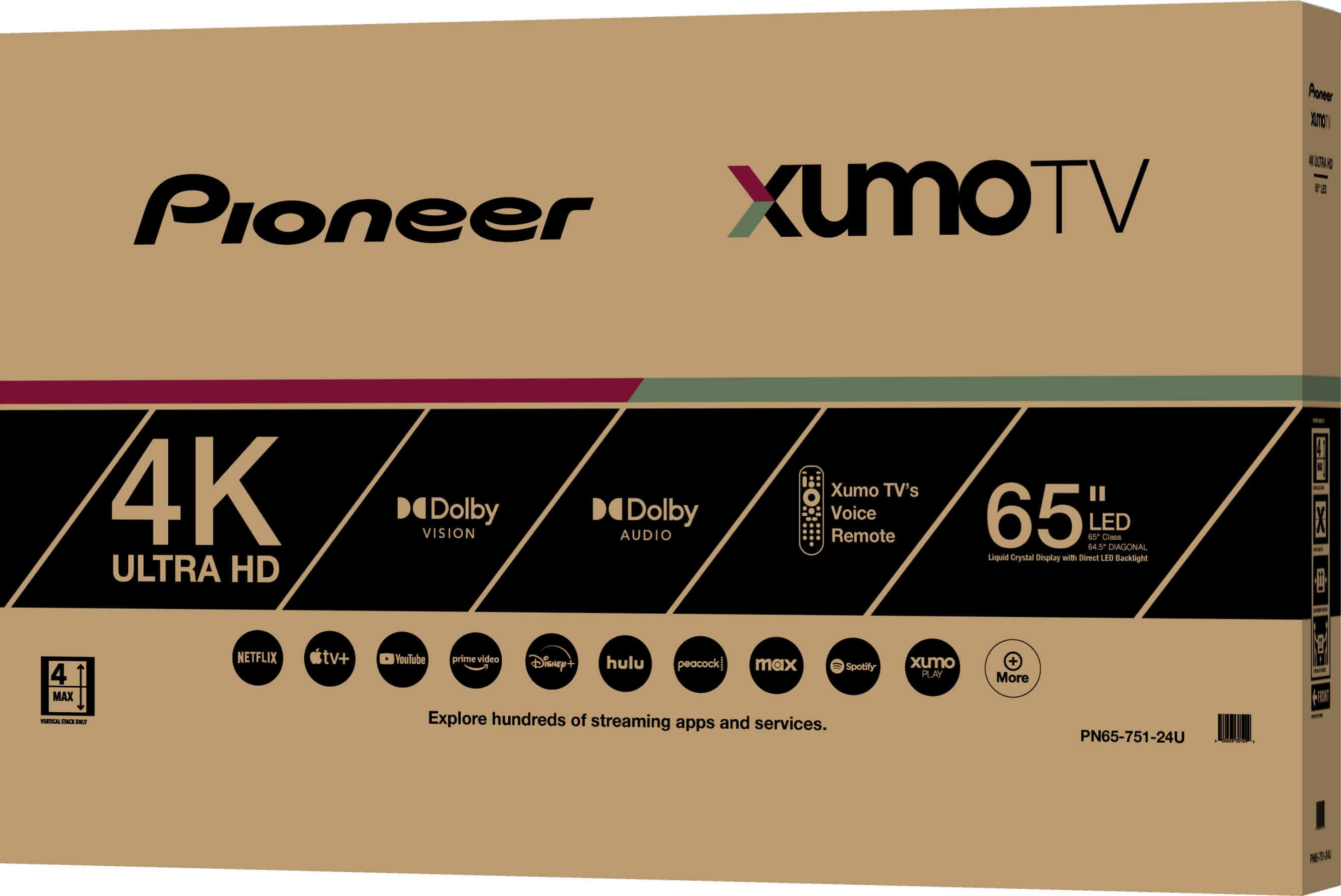 Alt View 16. Pioneer - 65" Class LED 4K UHD Smart Xumo TV - Black.