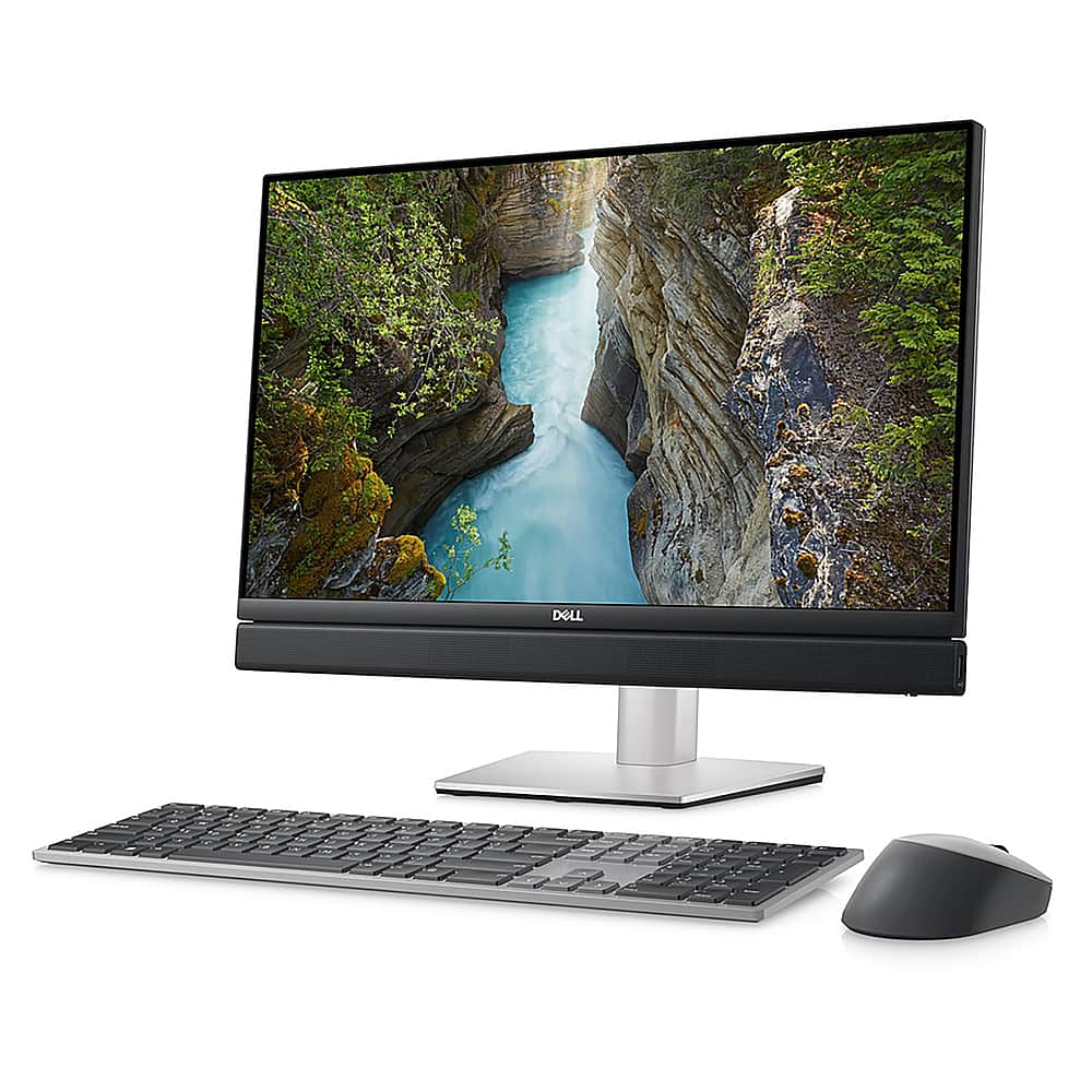 Left View: Dell - OptiPlex 7000 23.8" All-In-One - Intel Core i5 - 8 GB Memory - 256 GB SSD - Silver