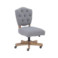 Linon Home Décor - Kaynorth Button-Tufted French Country Office Chair - Gray - Front_Zoom