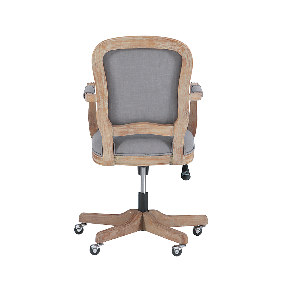 Linon Home Decor Barnes Cream Sherpa Upholstered 17 in. - 21 in. Adjustable Height Office Chair