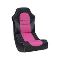 Linon Home Décor - Kendon Faux Leather Rocking Gaming Chair - Black and Pink - Front_Zoom