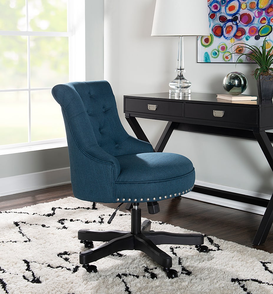 Blue tufted office online chair