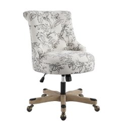Linon Home Décor - Scotmar Office Chair, Floral - Off-White - Front_Zoom