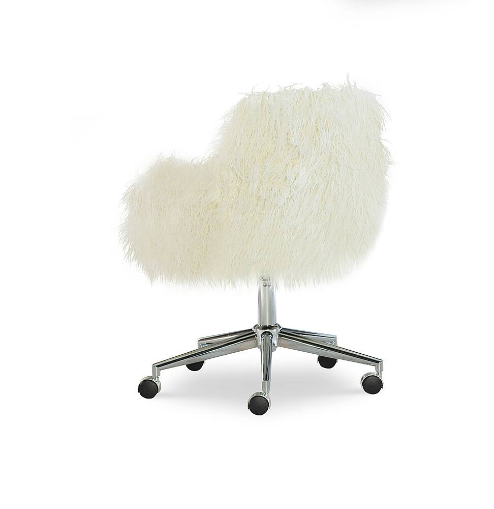 White fur best sale desk chair