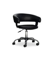 Linon Home Décor - Simken Faux Leather Gas Lift Desk Chair - Black - Front_Zoom