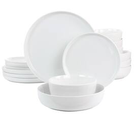 Gibson - Home Deco 16 Piece Fine Ceramic Dinnerware Set - White