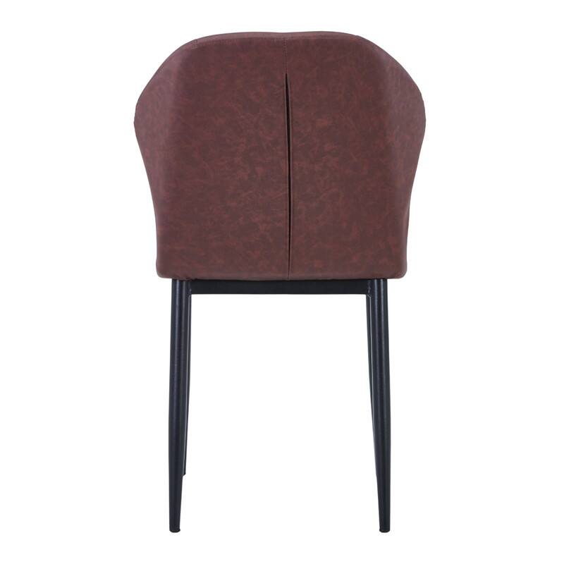 Alt View 6. LeisureMod - Mosaic Modern Fabric Upholstered Side Dining Chair with Accent Diamond Stitched Backrest and Metal Legs - Plum Purple.