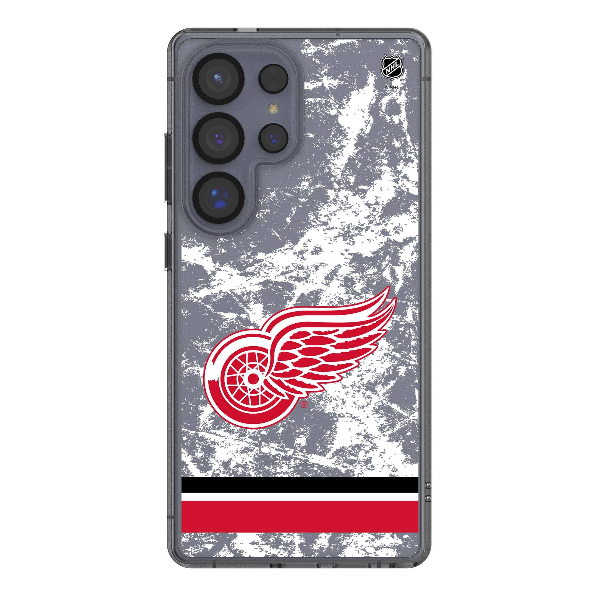 Front. Keyscaper - Detroit Red Wings Galaxy Stripe Clear Ice Case - S24 Ultra - Multicolor.