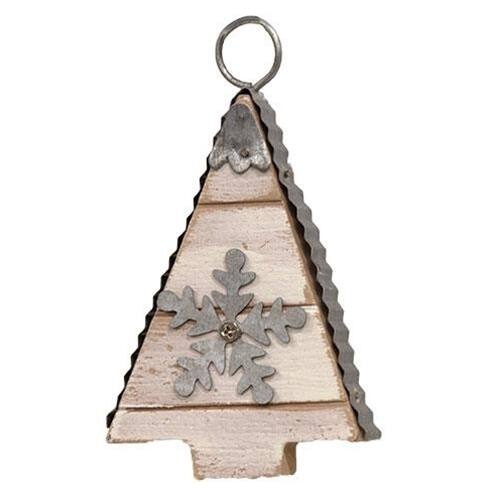 Left. BreeBe - *Galvanized Tree Ornament 2 Asstd. - Multicolor.